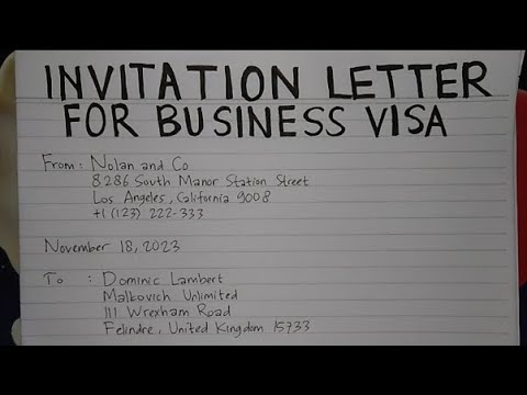 Hoe u een uitnodigingsbrief voor een zakelijk visum schrijft Stapsgewijze handleiding | Schrijfpraktijken