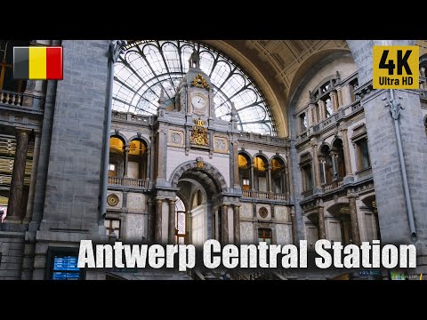 Antwerp Central Station | Belgium Walking Tour 4k60fps 2022