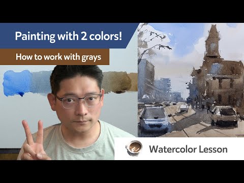 Painting with only 2 colors!  How to work with grays