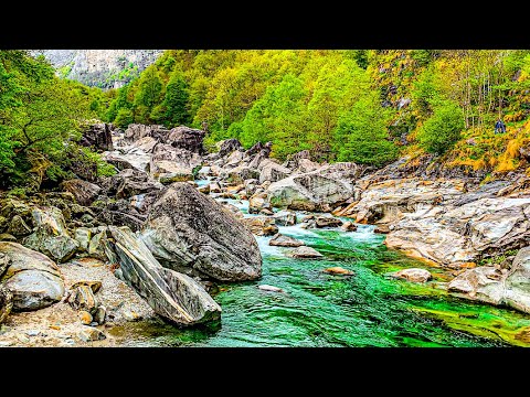Ervaar de rauwe Zwitserse natuur aan de rivier de Verzasca 🇨🇭 Switzerland 4K